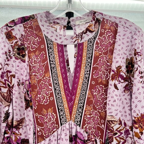 Maurices Women's Floral Long Sleeve Top Multicolor Cutout Size Small New - Picture 2 of 9